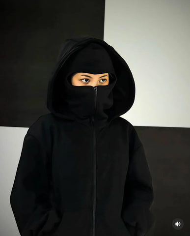 Balaclava Ninja Zipper Hoodie Jacket + Free Watch Gift